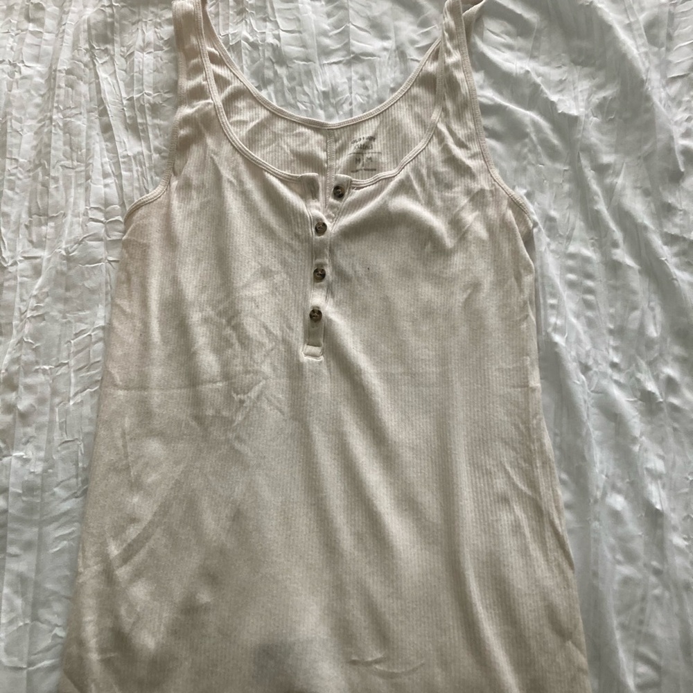 Cream Button Down Tank